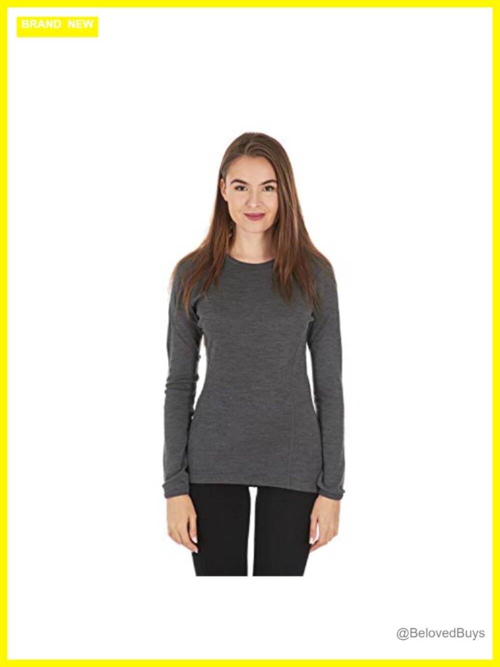 100% Merino Wool Midweight Base Layer Long Sleeve Crew Neck Pullover